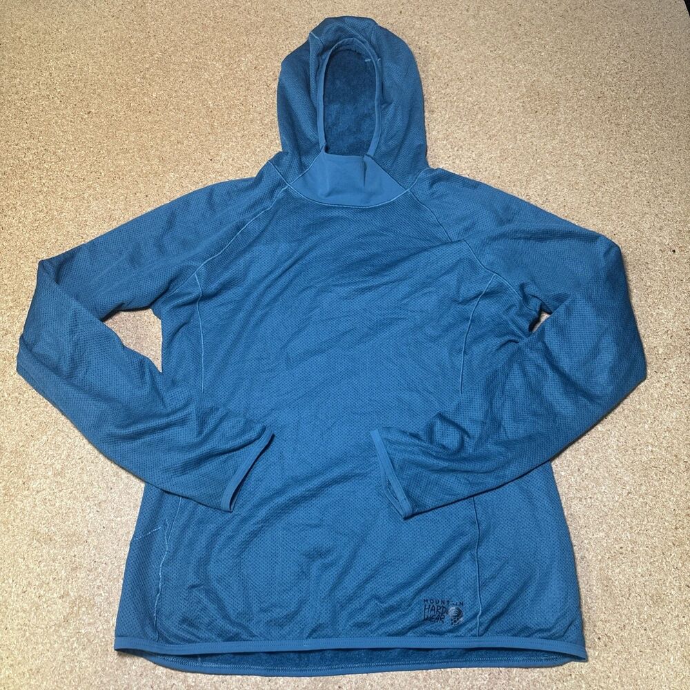 Mountain Hardwear Women AirMesh Long Sleeve Hoody Fleece Blue Size M I1